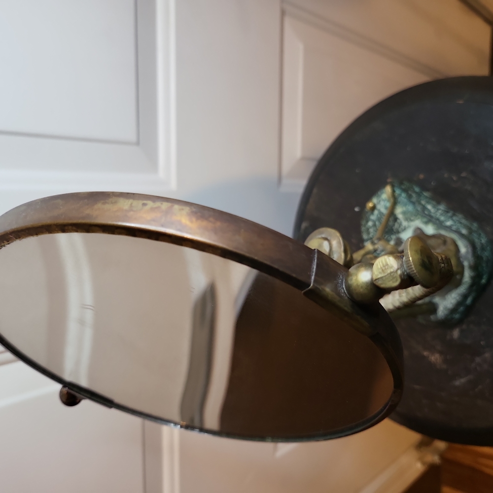 Bronze / Brass Vintage Lady Golfer Desktop Mirror Rare - Picture 5 of 14